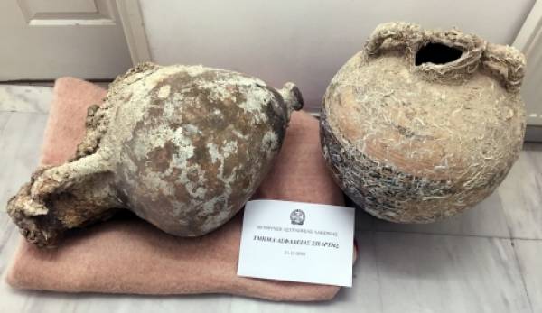 Συνελήφθη 59χρονος για κατοχή αρχαίων αμφορεών στη Λακωνία