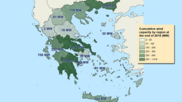 Ξεπέρασε τα 3.000 MW η συνολική αιολική ισχύς στην Ελλάδα