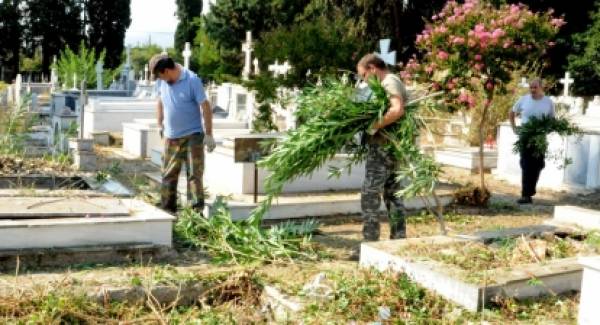 Ο Δήμος Σπάρτης καθαρίζει και συντηρεί το  Α’ Κοιμητήριο