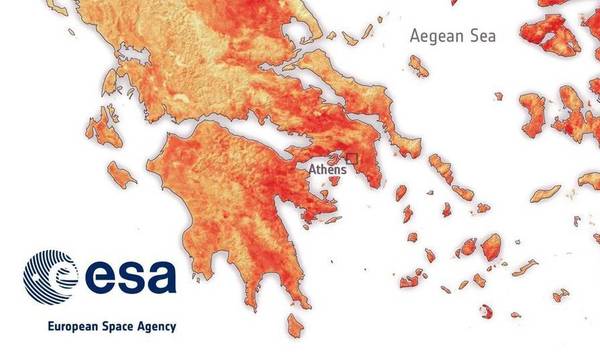 Kι όμως, το έδαφος στην Πελοπόννησο έχει 50 °C σύμφωνα με την ESA