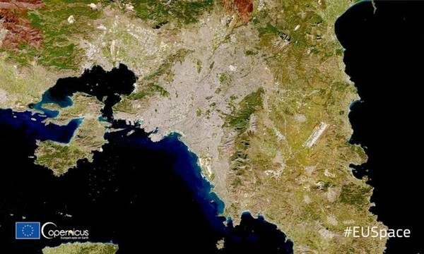 Μια εντυπωσιακή δορυφορική φωτογραφία της Αθήνας από ύψος 786 χιλιομέτρων