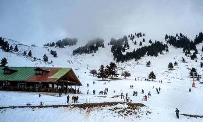 Καλάβρυτα: Κατάλευκο το χιονοδρομικό κέντρο - Σκι και snowboard στο χιόνι