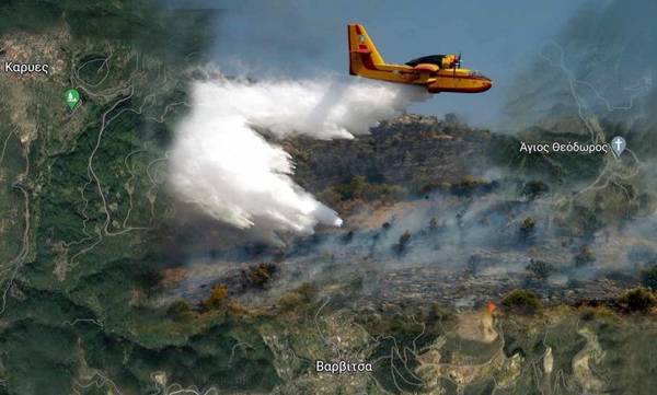 Πυρκαγιά σε δασική έκταση του Πάρνωνα - Ισχυρές δυνάμεις για ολονύκτια μάχη