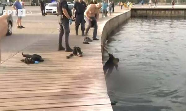 Αναστάστωση στη Θεσσαλονίκη: Έπεσε μέσα στα νερά του Θερμαϊκού φορώντας χειροπέδες  (video)