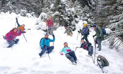 Ορειβάτες της Καλαμάτας βρήκαν την ευτυχία στη σιγαλιά του χιονισμένου Μαινάλου