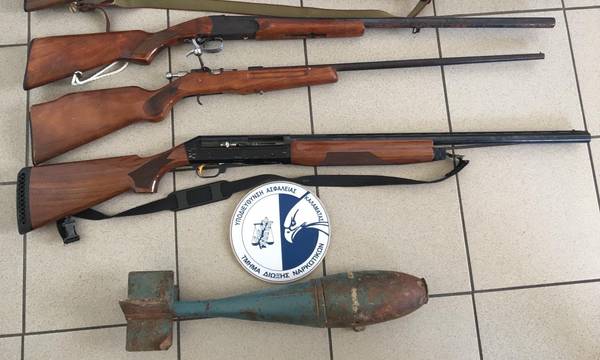Μάνη: 4 παράνομα κυνηγετικά όπλα και 1 οβίδα είχε στο σπίτι του 49χρονος