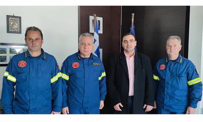 Σπάρτη: Με τον περιφερειακό διοικητή Πυροσβεστικών Υπηρεσιών Πελοποννήσου, ο Βερούτης