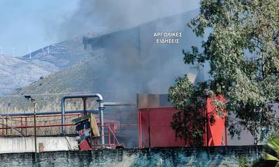 Αργολίδα: Φωτιά σε πυρηνελαιουργείο στο Ναύπλιο (photos)