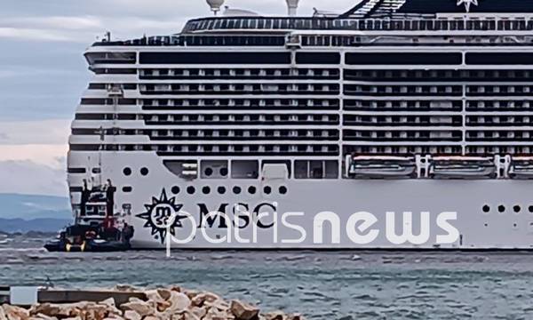 Ηλεία: Κρουαζιερόπλοιο «εγκλωβίστηκε» στο Κατάκολο λόγω ισχυρών ανέμων