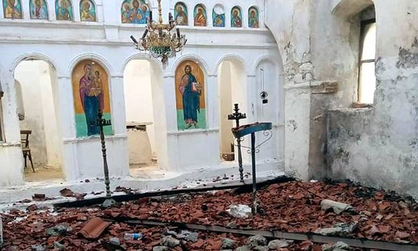 Ο ιερός ναός Κωνσταντίνου κι Ελένης που έκτισαν οι Μανιάτες στον Πολυάραβο καταρρέει (video)