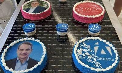 Θεσσαλονίκη: Ξεπουλάνε οι τούρτες με τα πρόσωπα των… πολιτικών αρχηγών (photos)