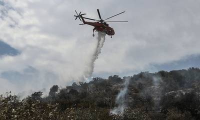 Κορινθία: Καίγεται δασική έκταση στους Αγίους Θεοδώρους - Στο σημείο και ελικόπτερο