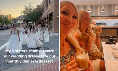 ΗΠΑ: Οι 7 γυναίκες μιας οικογένειας που πήγαν σε εστιατόριο με νυφικά φορέματα