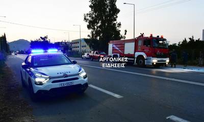 Άργος: Αυτοκίνητο πήρε φωτιά εν κινήσει στη Δαλαμανάρα (photos)