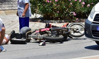 Ναύπλιο: Τροχαίο με τραυματισμό οδηγού μοτοσυκλέτας (photos)