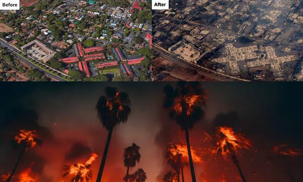 Φωτιές στη Χαβάη: Αποκαλυπτικές εικόνες πριν και μετά την καταστροφή