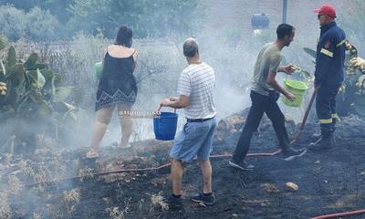Ναύπλιο: Φωτιά στο λόφο Αγίου Βλασίου στην Άρια (photos)