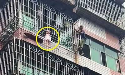 Κίνα: Σοκαριστική διάσωση παιδιού στον πέμπτο όροφο πολυκατοικίας