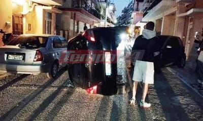 Τροχαίο ατύχημα στην Πάτρα: Αυτοκίνητο ντεραπάρισε στην Αγυιά