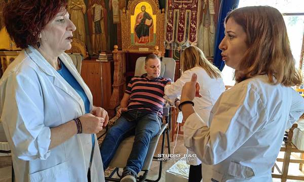 Υπό την σκέπη του Αγίου Νεκταρίου αιμοδοσία εθελοντών στο Ναύπλιο