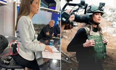 Ισραηλινή παρουσιάστρια κυκλοφορεί και οπλοφορεί μέσα στο στούντιο (photos)