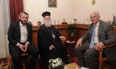 Συνάντηση Φωκίωνα Ζαΐμη στα Τίρανα με τον Αρχιεπίσκοπο Αλβανίας Αναστάσιο