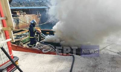 Μεσσηνία: Φωτιά σε αμπάρι ρυμουλκού στην Κυπαρισσία