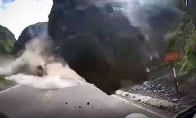 Τεράστιοι βράχοι συνθλίβουν φορτηγά σε δρόμο του Περού