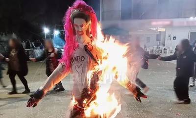 Ομοφοβικό ρεσιτάλ στην Κέρκυρα: Έκαψαν ομοίωμα του Κασσελάκη σε καρναβάλι (photos)