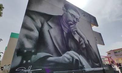 Ναυπλιο: Τεράστιο γκράφιτι τοιχογραφία του πεζογράφου Άγγελου Τερζάκη