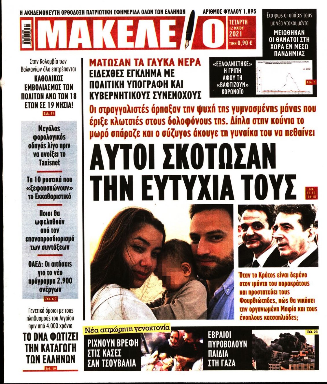 Πρωτοσέλιδο Εφημερίδας - ΜΑΚΕΛΕΙΟ - 2021-05-12